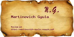 Martinovich Gyula névjegykártya