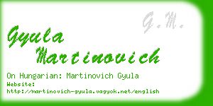 gyula martinovich business card